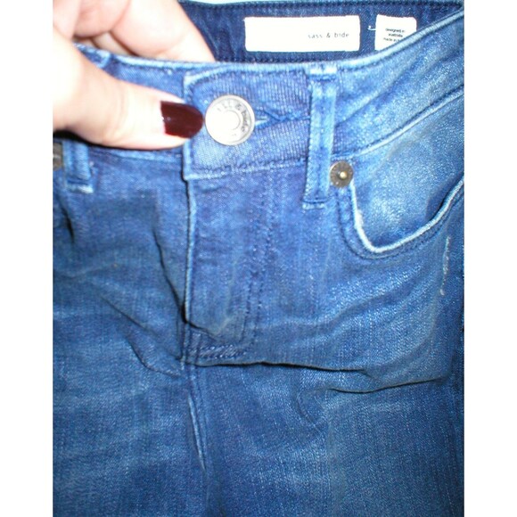 New Womens Designer Sass & Bide Jeans NWT High Rise Flare 24 Distressed Tall - Picture 3 of 8